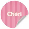 Gestreept - Roze - Chéri Wandcirkel behangsticker klein -3d