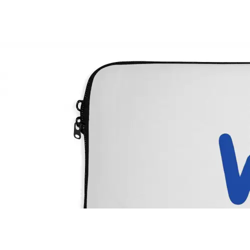 Blauw - Quote - Wit laptophoes neopreen klein -detail