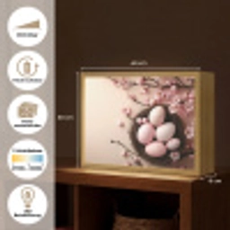 Roze - Bloesems - Eieren Light Box met batterij (Wandlamp) middel -USP_websiteoverzichtDE