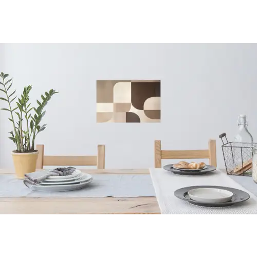 Geometrisch - Geweven structuur - Modern Muursticker klein -eettafel