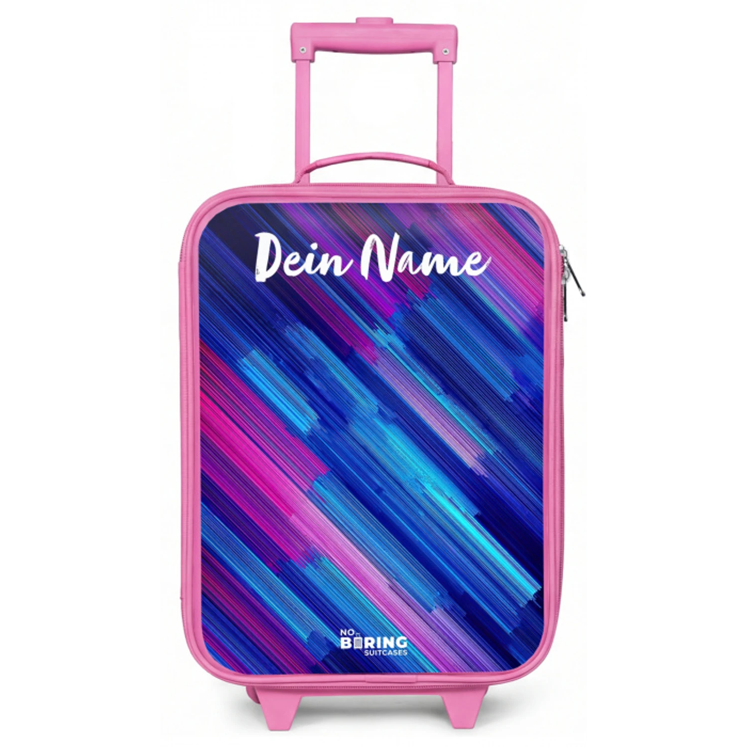 Neon - Strepen - Abstract - Blauw - Roze Kinderkoffer - Roze klein -zz3dotto