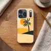 Illustratie - Palmboom - Zon - Heuvels Telefoonhoesje iPhone 17 Pro klein -sfeer1