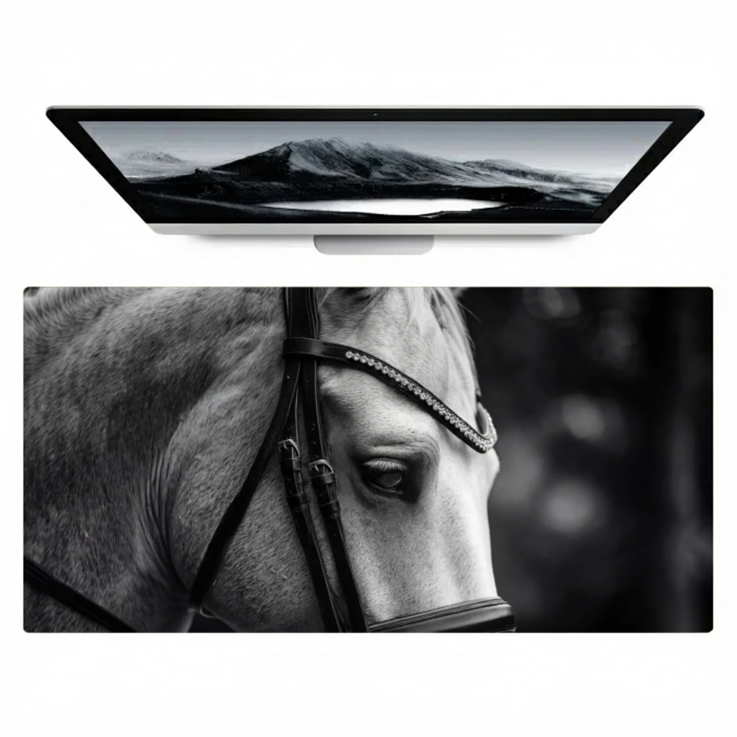 Paard - Schimmel - Portret Muismat XXL klein -zzz3d