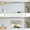 Pluis - Vrouw - Beige keuken achterwand spatscherm klein -voor_na_NL