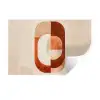 Illustratie - Abstract - Vormen - Rood Muursticker klein -3d