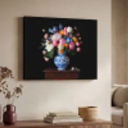 Rozen - Bloemen - Vaas - Boeket Textielframe zwart klein -sfeer3