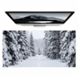 Bos - Winter - Sneeuw - Pad - Natuur Muismat XXL klein -zzz3d