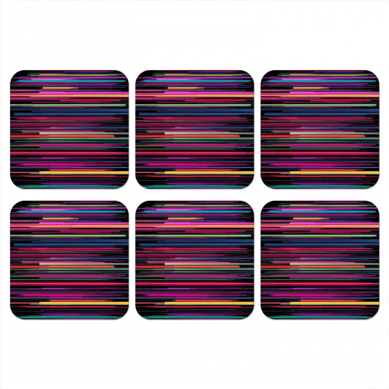Gaming - Abstract - Lijnen - Horizontaal - Kleurrijk onderzetter kurk middel -3d
