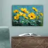 Penseelstreken - Bloemen - Felgeel - Abstract canvas 2cm klein -sfeer4