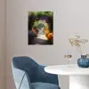 Doorkijk - Pad - Bloemen - Struik - Kleurrijk poster papier klein -sfeer3