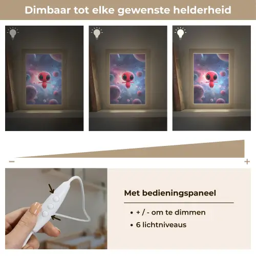 Buitenaards wezen - Rood - Planeten Light Box met kabel klein -USP_dimbaarNL