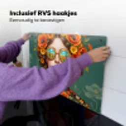 Portret - Vrouw - Kleurrijk - Expressief Inductie beschemer met haakjes klein -ky-ophangen-nl