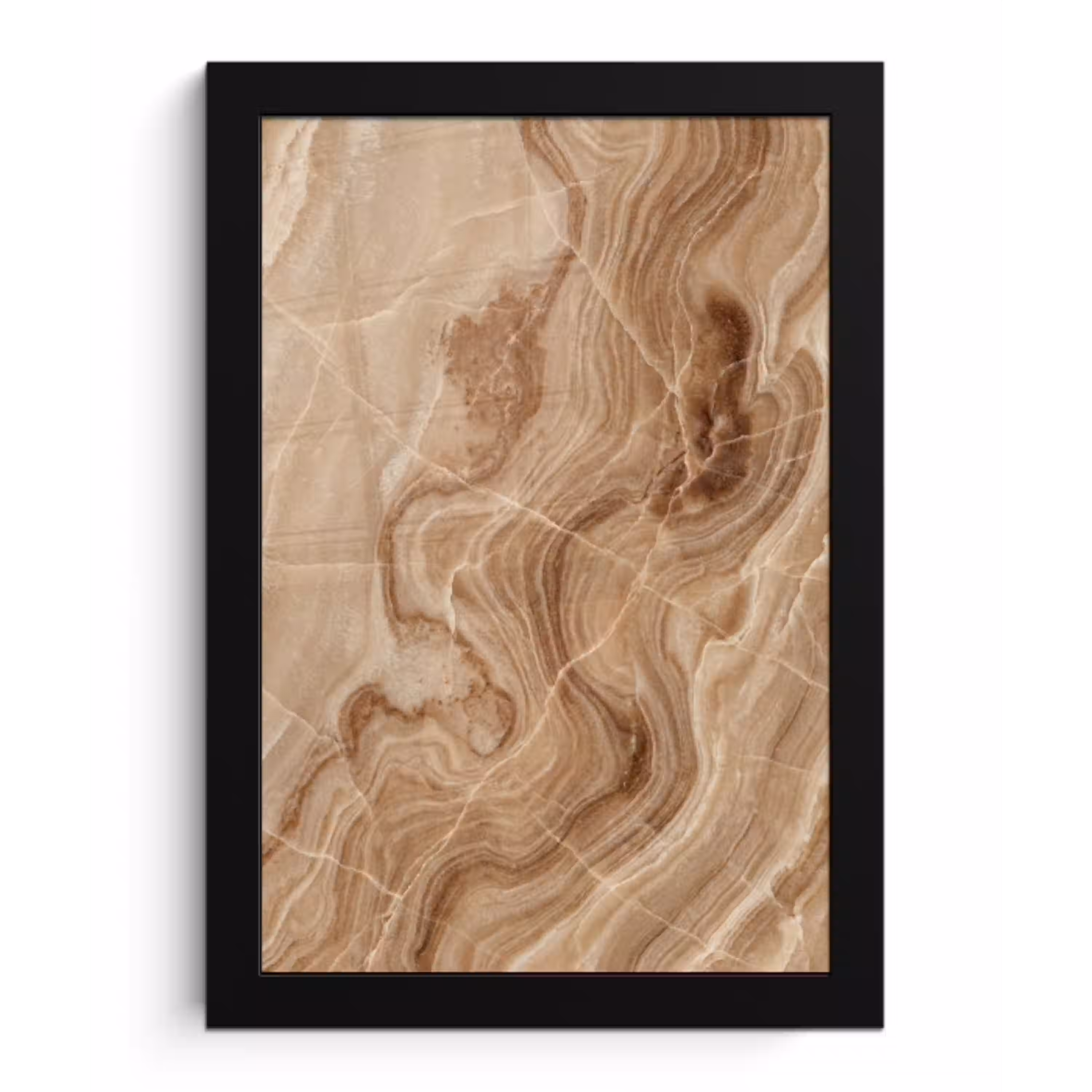 Textuur - Golvend - Abstract - Warm - Bruin fotolijst zwart zonder passe partout klein -3d
