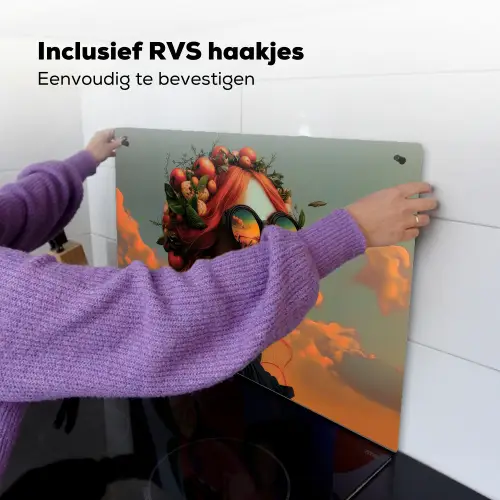 Vrouw - Kroon - Tomaat - Bascilicum - Zonnebril Inductie beschemer met haakjes klein -ky-ophangen-nl