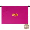 Smile - Stippen - Geel - Smiley - Roze Wandkleed katoen klein -t3d_DE