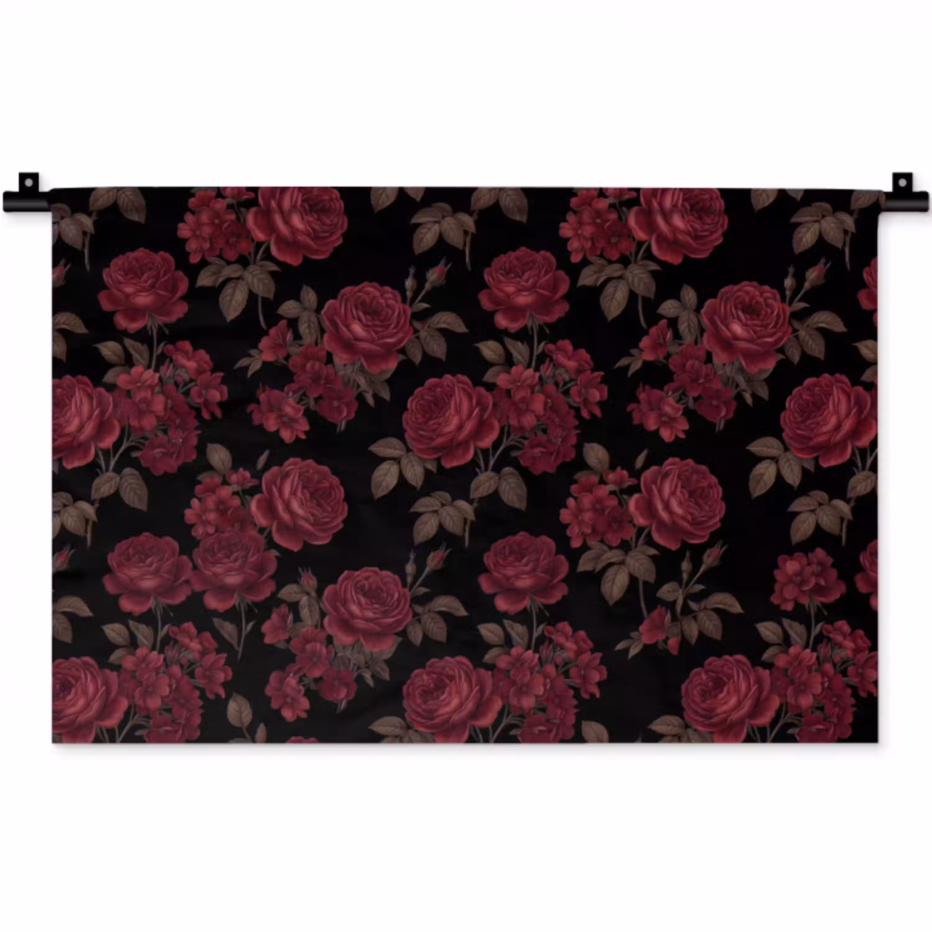 Bloemen - Roos - Patroon - Klassiek - Rood Wandkleed katoen klein -zz3d