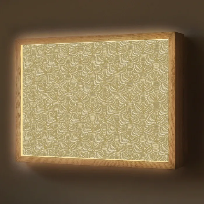 Waaier - Geometrisch - Groen Light Box met batterij (Wandlamp) middel 907 -z3d_website