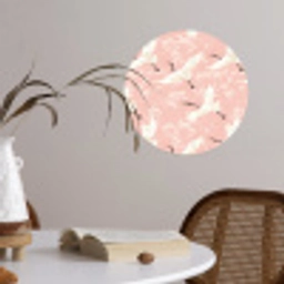 Kraanvogels - Bloesem - Roze Wandcirkel behangsticker klein 186 -sfeer3