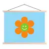 Bloem - Smiley - Kleurrijk textielposter latten blank klein -3d