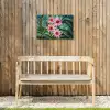 Bloemen - Roze - Glasmozaïek Tuinposter op houten frame 2 cm dik klein -sfeer4