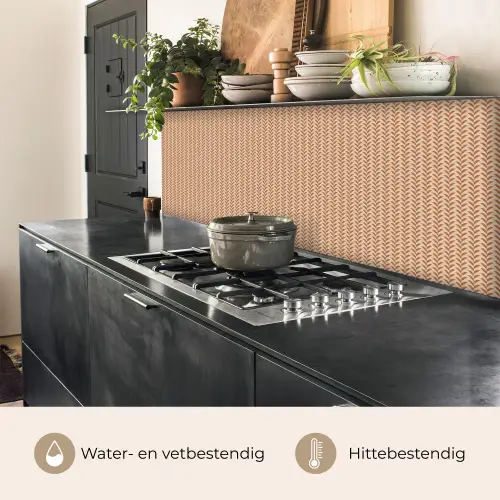 Plaid - Patroon - Bladvorm - Bruin keuken achterwand 2 middel 871 -usp_NL