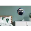 Stier - Zwart - Abstract - Horens Wandcirkel aluminium klein -slaapkamer