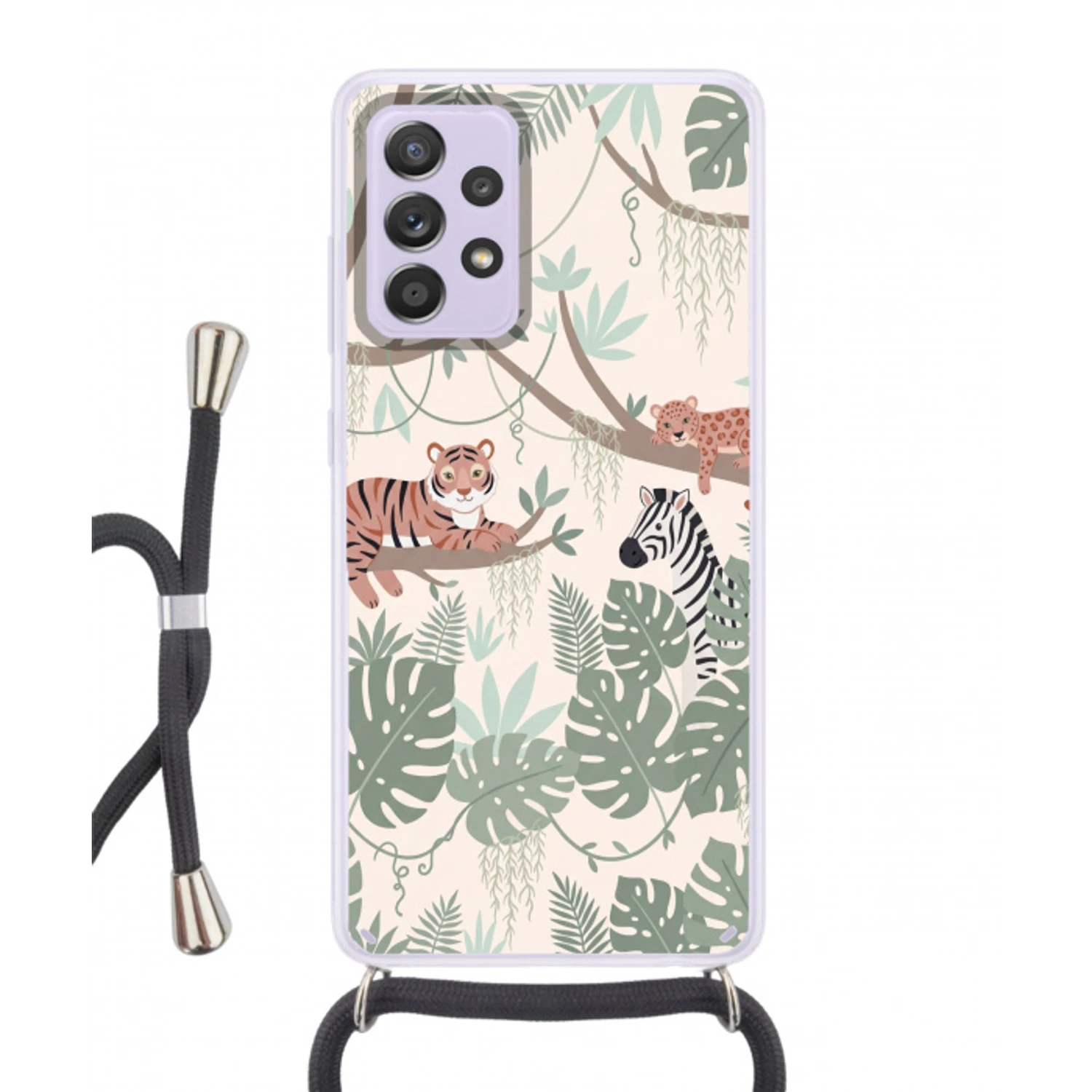Jungle - Rustiek - Pastel Hoesje Samsung Galaxy A52 5G met koord klein -3d