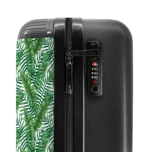 Palm lange bladeren patroon groen NBS - Handbagage koffer - Kinderen Unisex middel -slot