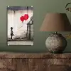 Kunst - Meisje - Ballonnen - Hart - Grijs plexiglas 5mm klein -sfeer3