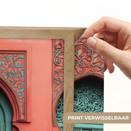Lantaarn - Deur - Turquoise Light Box met batterij (Wandlamp) middel -USP_websiteprintNL