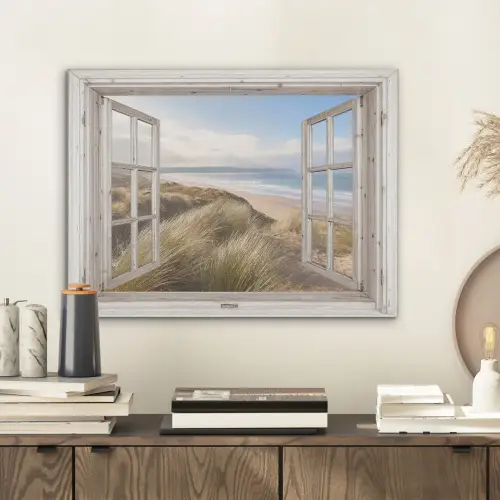 Doorkijk - Zee - Strand - Duinen PET vilt klein -sfeer1