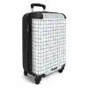 Handgetekend blauw raster met zachte hoeken NBS - Handbagage koffer - Volwassenen Unisex middel -productfoto_3d