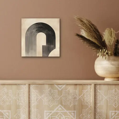 Boog -  Strepen - Minimalistisch - Zwart aluminium wit klein -sfeer4