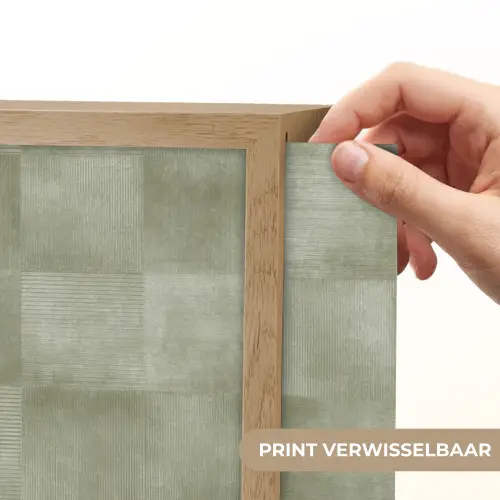 Vlakken - Rustiek - Groen Light Box met batterij (Wandlamp) middel 907 -USP_websiteprintNL