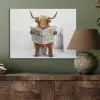 Schotse hooglander - Krant - Toilet - WC - Wit - Koe PET vilt klein -sfeer2
