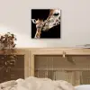 Giraffe - Dieren - Zwart - Portret - Dieren aluminium wit klein -sfeer3