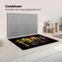 Lepels - Kruiden - Modern - Graffiti - Verf - Kleurrijk Inductie beschermer vinyl 3mm klein -wsfeer7_website