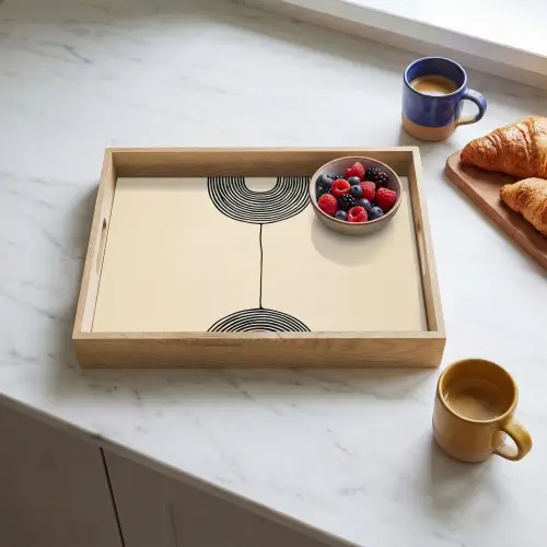 Geometrische bogen - Minimalistisch - Symmetrisch Dienblad Rechthoek middel -sfeer2
