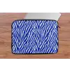 Zebra - Patroon - Kobalt - Blauw laptophoes neopreen klein 279 -tafel
