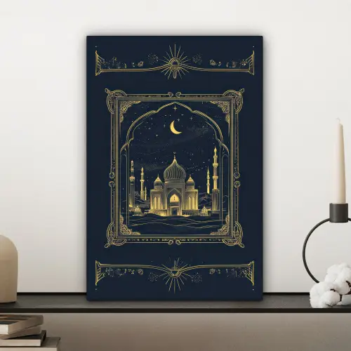 Moskee - Islam - Goud - Ramadan - Islamitische canvas 2cm klein -sfeer6