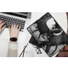 Paard - Sport - Zwart - Wit laptophoes neopreen klein -bureau