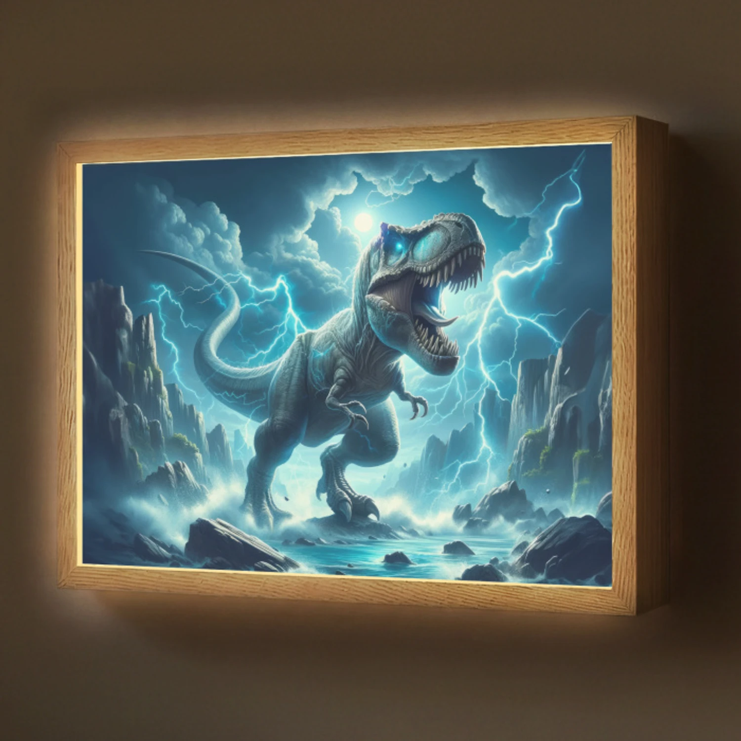 Dino - Blauw - Jongens Light Box met batterij (Wandlamp) middel -z3d_website