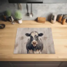 Koe - Portret - Dieren - Modern Inductie beschermer vinyl 3mm middel -sfeer5
