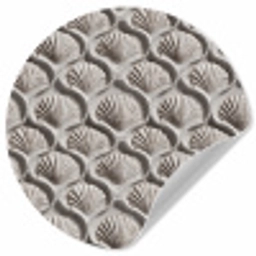 Zand - Schelpenvorm - Grijs Wandcirkel behangsticker klein 186 -3d