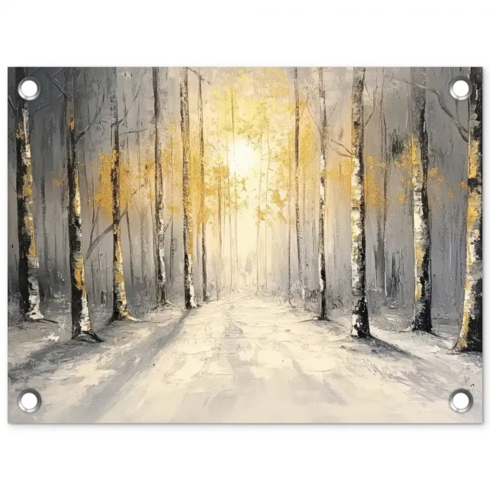 Winter - Abstract - Sneeuw - Natuur - Zon tuinposter los doek klein -3d
