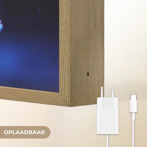 Octopus - Stippen - Blauw - Zee Light Box met batterij (Wandlamp) middel -USP_websiteoplaadbaarNL