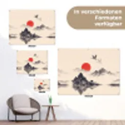 Oosters - Kraanvogels - Landschap tuinposter los doek klein -Xsfeer9_DE