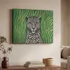 Panter - Zebrapatroon - Groen Textielframe zwart klein -sfeer3