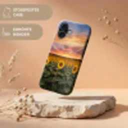 Zonnebloemen - Heuvellandschap - Geel Toughcase MagSafe Apple iPhone 17 klein -USP_RandenV_DE