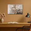Amandelbloesem - Abstract - Beige Canvas - Meerluiken 2 luik klein -sfeer5